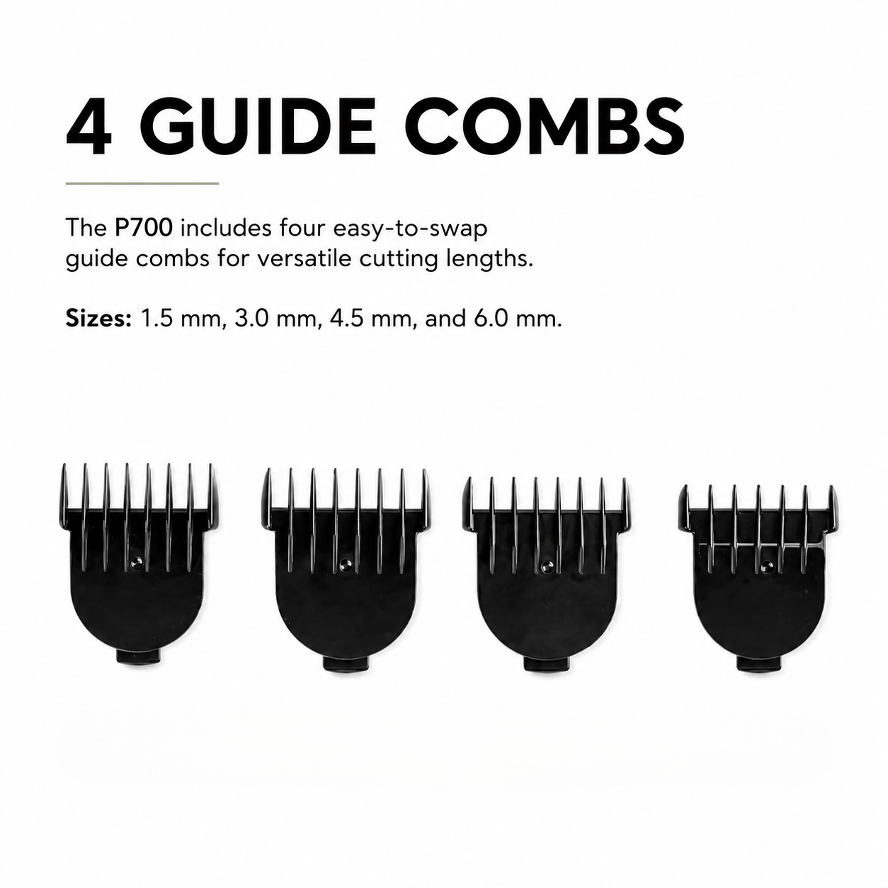 Professional Cordless Hair Trimmer FEEL D700 - 4 Guide Combs,  Feel Scissors USA