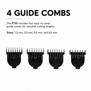 Professional Cordless Hair Trimmer FEEL D700 - 4 Guide Combs,  Feel Scissors USA