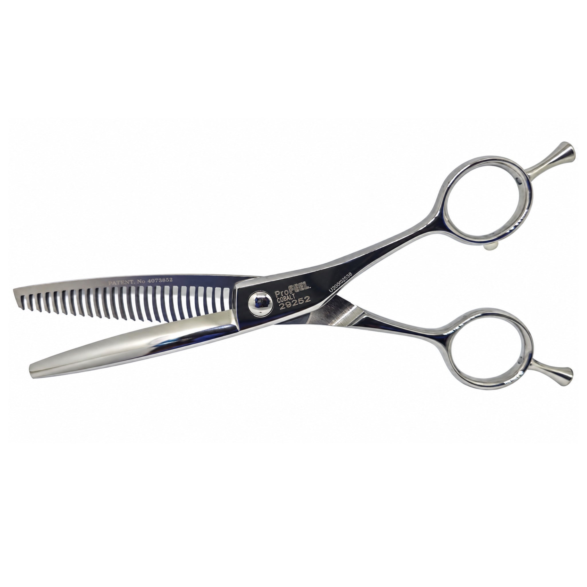PROFEEL 29252 thinning shears and professional hair thinning scissors, open view with 25 teeth