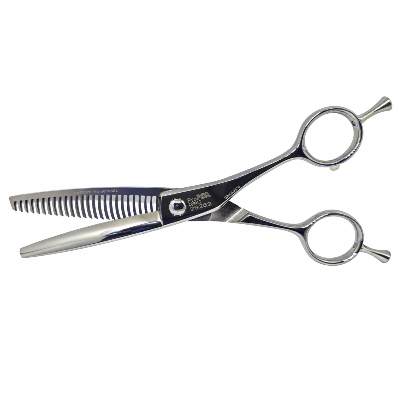 PROFEEL 29252 thinning shears and professional hair thinning scissors, open view with 25 teeth